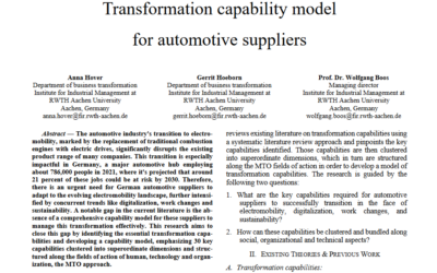 Paper: Transformation capability model for automotive suppliers